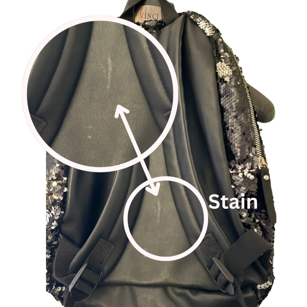 Black Sequin Zippered Backpack - image 4